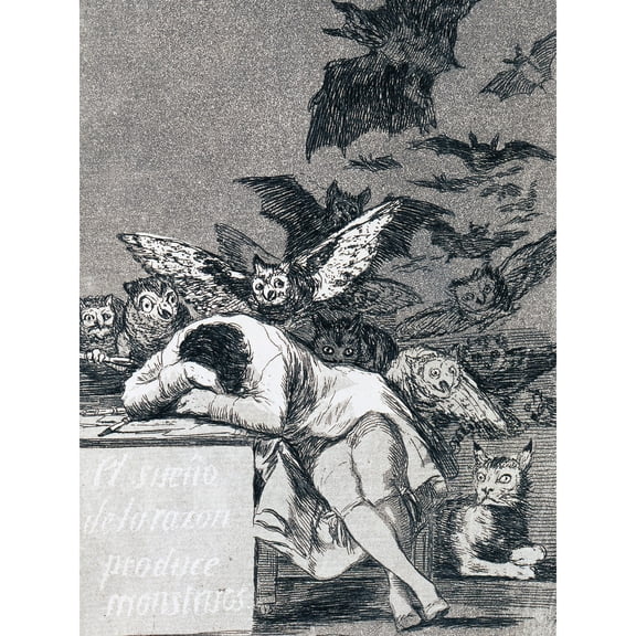 De Goya The Dream Of Reason Brings Forth Monsters Extra Large Art Print Wall Mural Poster Premium XL
