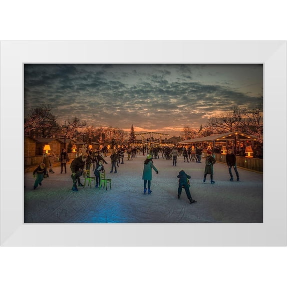 De Groot, Gerrit 18x13 White Modern Wood Framed Museum Art Print Titled - Amsterdam Winter Wonder Land