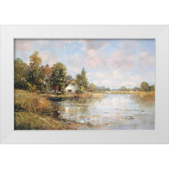 De Haan, Rob 14x10 White Modern Wood Framed Museum Art Print Titled - Aan de Waterkant IV