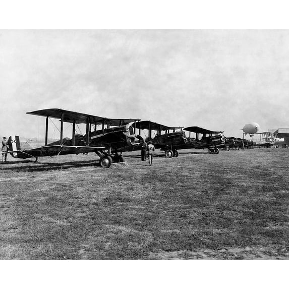 De Havilland DH-4 & Others at Air Races - 20x30 Inch Laminated Aviation Poster - Stunning Detail and Bold Colors