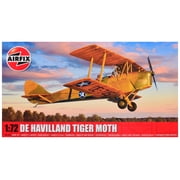 De Havilland Tiger Moth Aircraft with 2 Scheme Options Level 2 1/72 Plastic Model Kit by Airfix