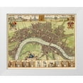 thumbnail image 1 of De Hooghe 14x12 White Modern Wood Framed Museum Art Print Titled - London Thames River England - DeHooghe 1689, 1 of 4