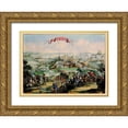 thumbnail image 1 of De Hooghe 32x24 Gold Ornate Wood Framed with Double Matting Museum Art Print Titled - Kristianstad Sweden Panoramic - DeHooghe 1675, 1 of 4