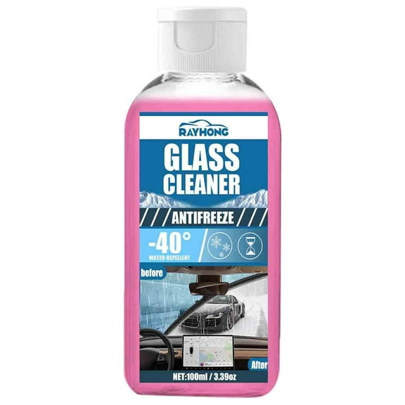 De-Icer Windshield Washer Fluid, Car Glass Oil Film Cleaner, Anti-Rain Fog Car Glass Cleaner, Car Windshield Cleaner for Improved Clarity and Visibility