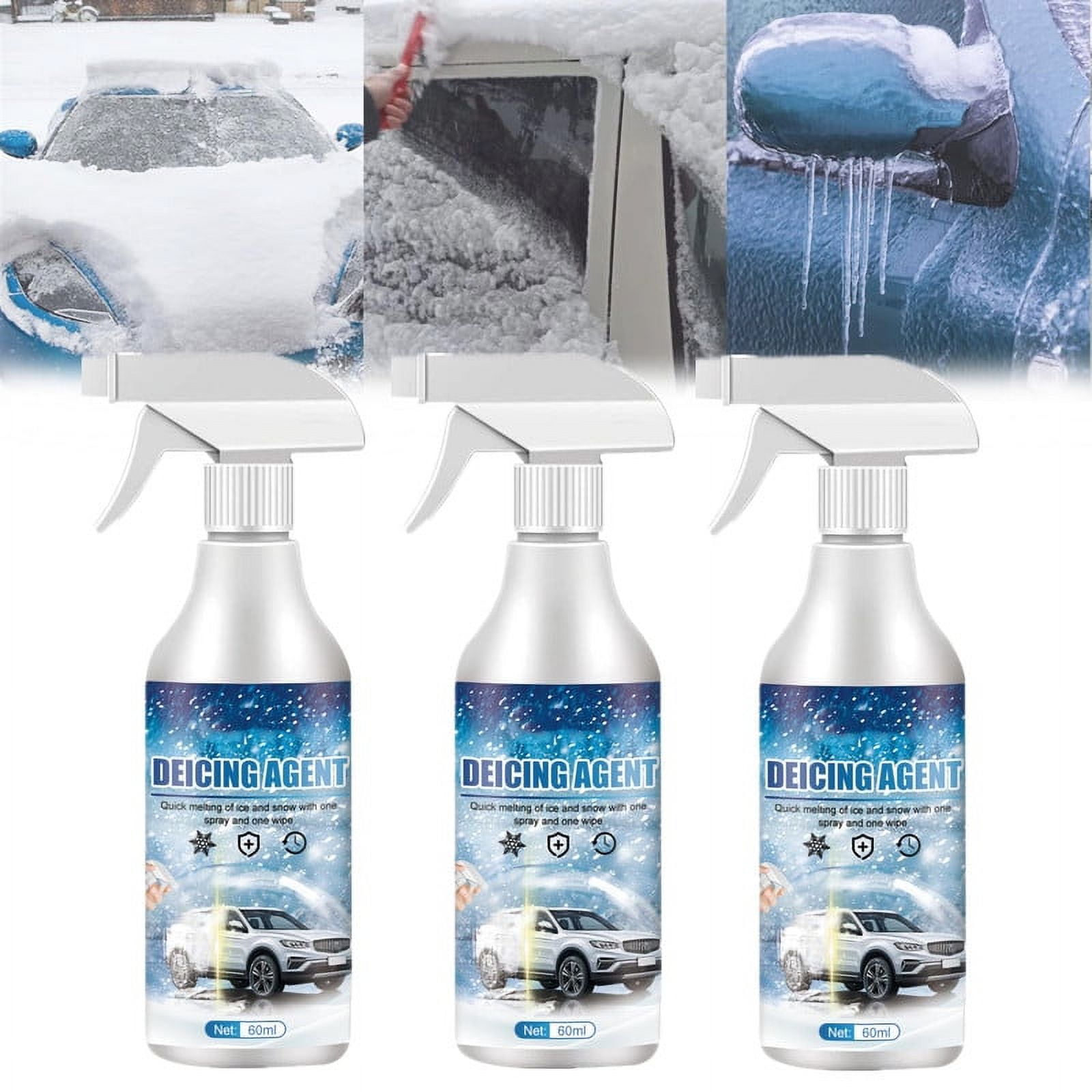 Deicer Spray for Car Windshield, Auto Windshield Deicing Spray, Ice Remover  Melting Spray,Auto Windshield Defroster Deicing Spray (3PCS)