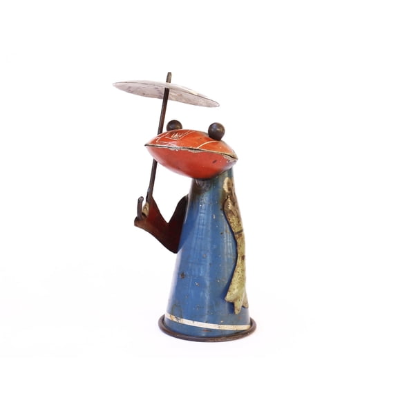 De Kulture Works Bottle Topper Figurine, Recycled Iron Frog, Multicolor, 2.5x2.5x7", 1 Count