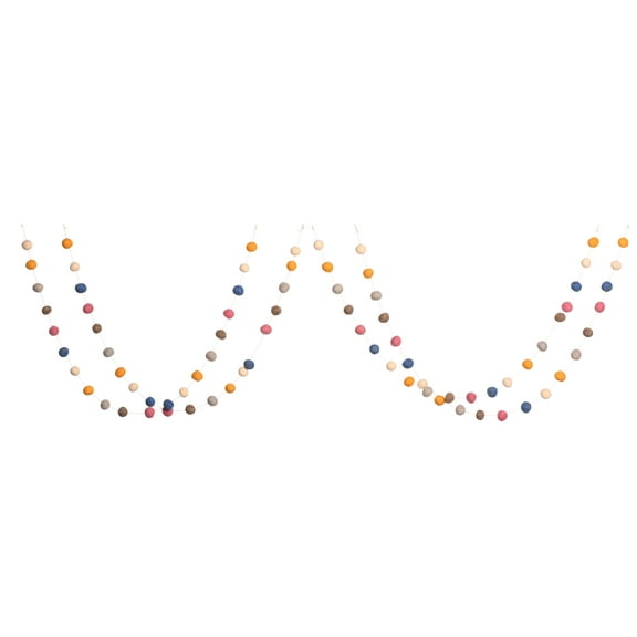 De Kulture Handmade Premium Colorful Wool Felt Micro POM POM Garland Eco Friendly Wall Hanging 24 Inche Set of 4 Home Office Wedding Party Holiday Decoration Banner