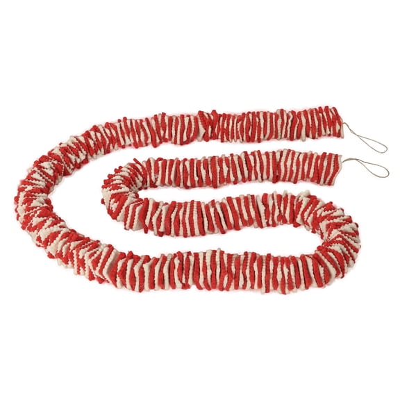 De Kulture Works Handmade Premium Wool Felt Square Garland Red 1 Count 72 Inches