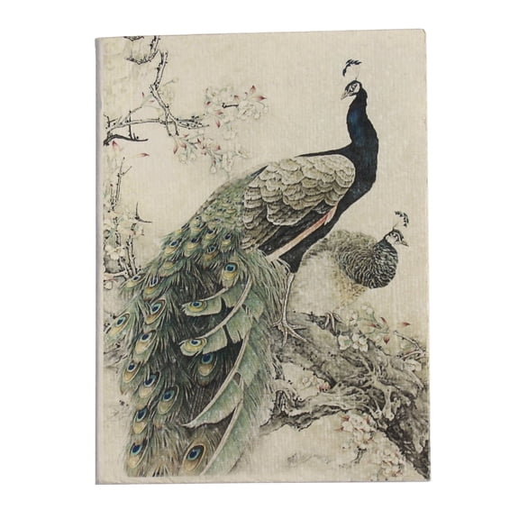 De Kulture Handmade Vintage Japanese Peacock Artwork Pocket Diary 100 Pages, 125 GSM, Set of 2