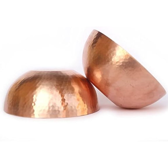 De Kulture Handmade Vintage Pure Copper and Brass Serving Cereal Bowl Set, Ideal For Aroma Diffuser Floating Candles Kitchen & Dining Table Decoration, 4.5X2 (DH) Inches, 360 ML Set of 2 (Copper)