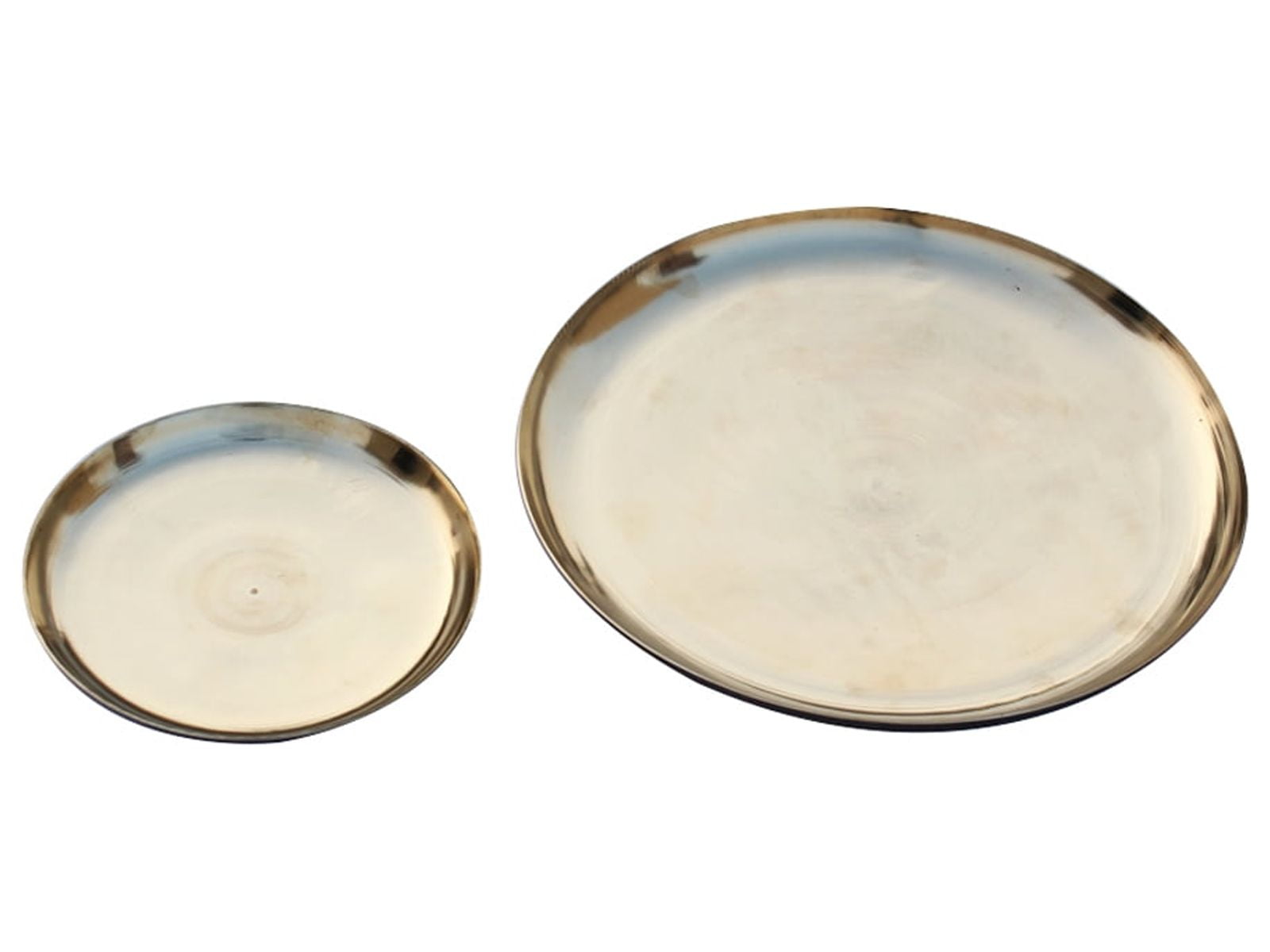 Ayurveda Pure Bronze Antiqued Nested Plate Set of 2
