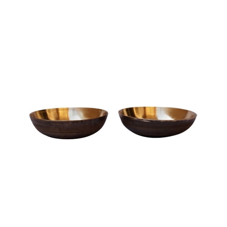 De Kulture Works Bronze Kansa Nut Bowl Seasoning Dish, Set of 2, 3.5 x 1 (DH) inches