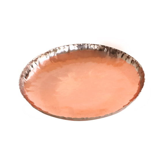 De Kulture Works Charger Plate Rustic/Lodge Copper Wrinkled Feather Light Round Bronze 1-Pack 6.5 x 0.5 Inches