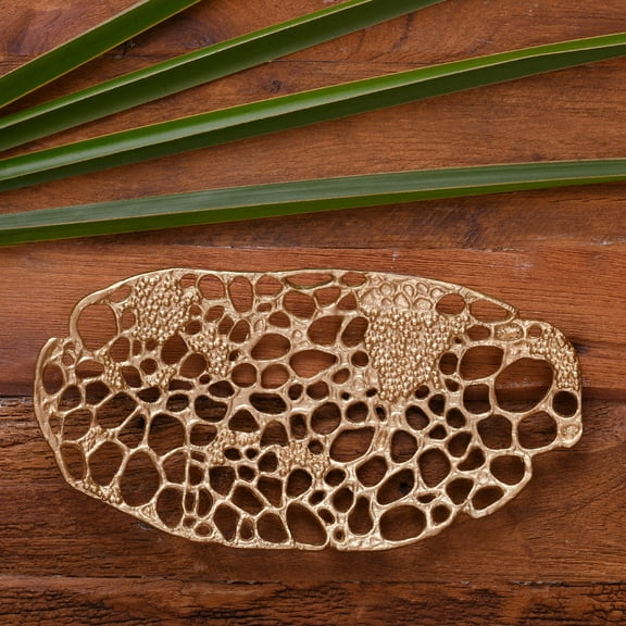 De Kulture Works Decorative Oval Amoeba Centerpiece Tray Home Decor 11.5 x 6 x 1.5 (LWH) inches