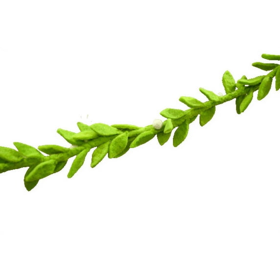 De Kulture Works Felt Mistletoe Garland Christmas Tree Ornament Holiday Decoration Banner, Green, 96 Inch