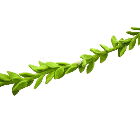 De Kulture Works Christmas Mistletoe Garland, Green Wool Felt, 96 Inch