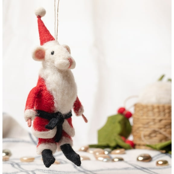 De Kulture Works Felt Santa Mouse Home Office Decoration Holiday Decor