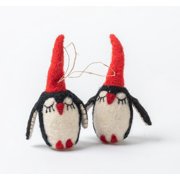 De Kulture Works Felted Stuffed Animal Tiny Penguin Holiday Decor Set of 2