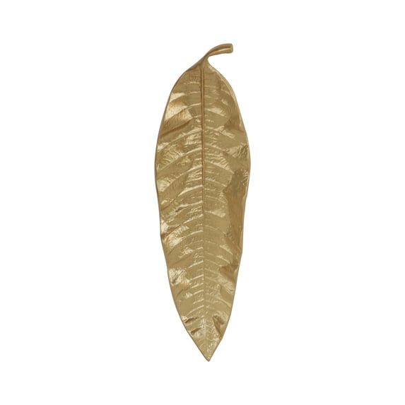 De Kulture Works Handcrafted Decorative Gold finish Leaf Centerpiece Tray, Ideal Home Décor 10.5 x 3 x 0.5 (LWH) inches