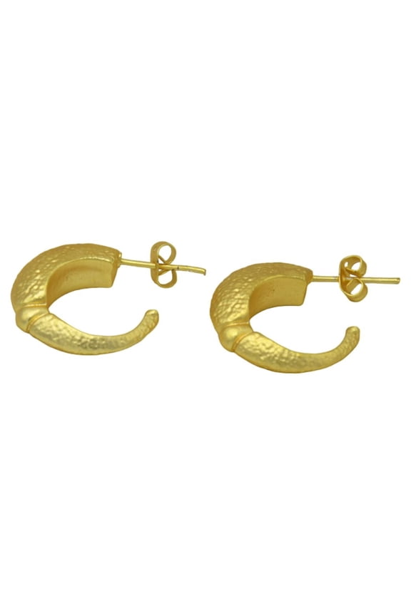 Handmade Alien Ship Hoop Flash Gold Plated Stud Earring