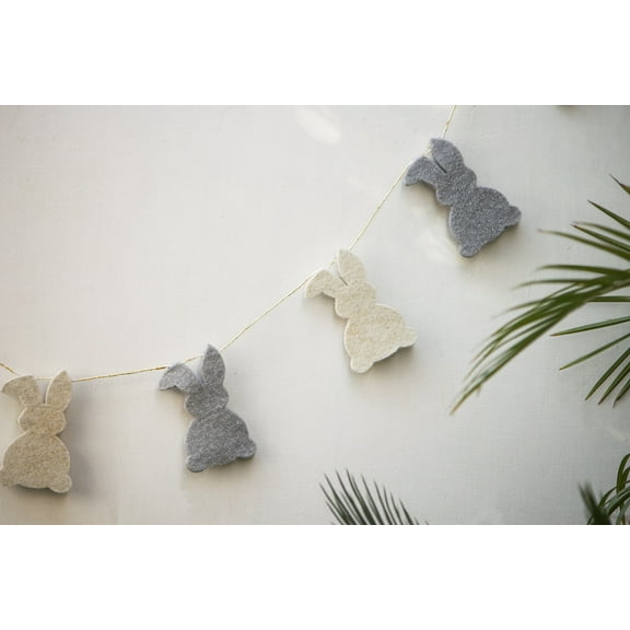 De Kulture Works Handmade Felt Easter Bunny Garland For Easter Decoration 48 Inches Long