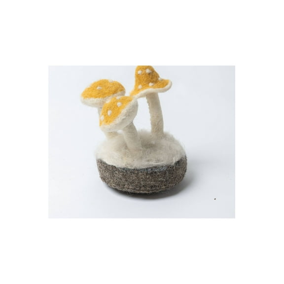 De Kulture Works Handmade Premium Needle Felted Tabletop Mushroom Eco Friendly Needle Felted Stuffed Ideal for Home Office Decoration Holiday Decor, 10x13 DH Inches