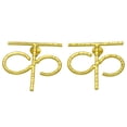 thumbnail image 1 of De Kulture Works Hindi Alphabet K Hand Beaten Brass Stud Earring Jewelry, 1 of 1
