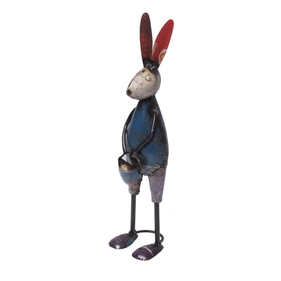 De Kulture Works 14" All Occasion Rabbit Recycled Iron Decorative Figurine