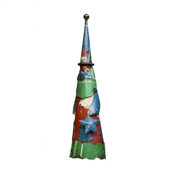 De Kulture Works Iron Santa Clause Collectible Figurine Fence Topper Party Decoration