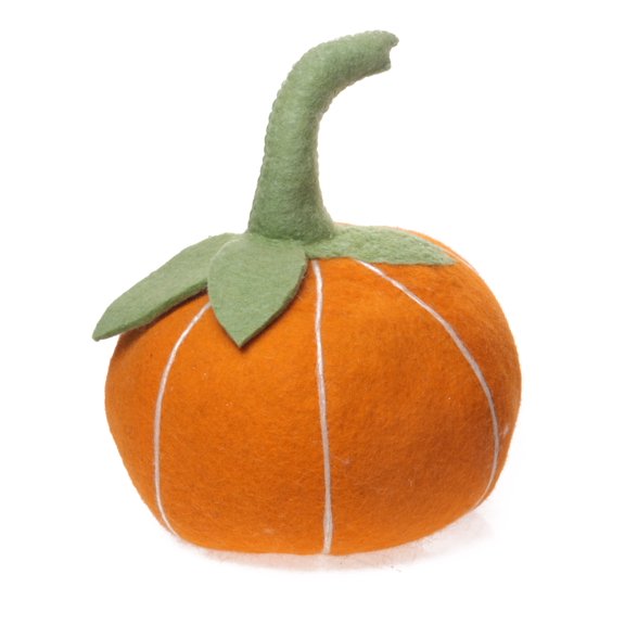 De Kulture Works Premium Wool Felt Large Pumpkin Eco Friendly Needle Felted Stuffed Halloween Ornament