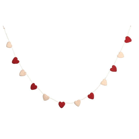 De Kulture Works Premium Wool Felt Mini Heat Garland Christmas Ornament 48 Inches Decoration Banner
