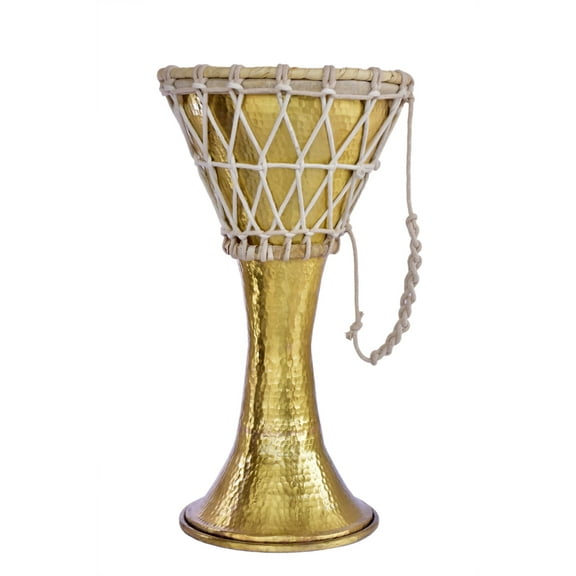 De Kulture Works Pure Brass Darbuka Hand Drum Dumbeg Doumbek Musical Percussion Instrument 10x18.5 DH inches Golden