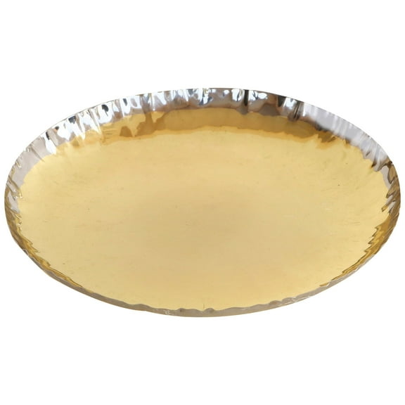 De Kulture Works Pure Brass Wrinkled Feather Light Plate, 6.5 x 0.5 (DH) inches