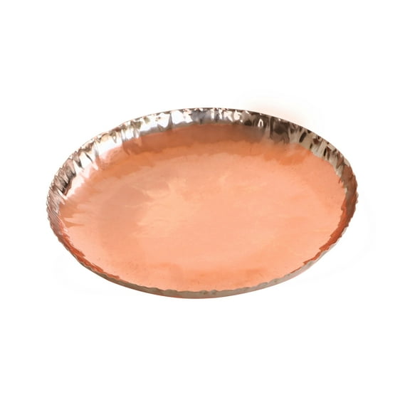 De Kulture Works Copper Wrinkled Feather Light Round Charger Plate, 6.5 x 0.5 Inches