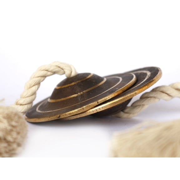 De Kulture Works Manjeera Percussion Instrument Indian Cymbal Clapper Bell Clash Cymbals Pure Kansa 1-Count 3X1 DH Inches