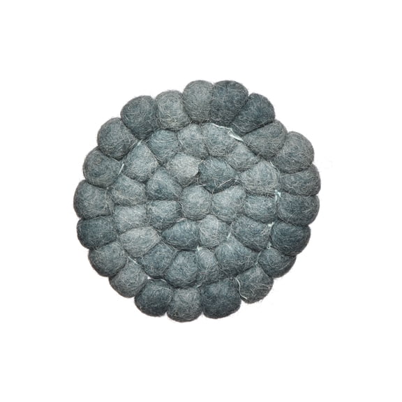 De Kulture Works Pure New Zealand Wool Absorbent Coasters Bottle Mats Set of 4 for Cup Mugs, 4" inch (D), Dyed Grey