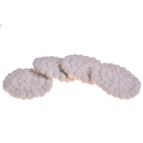De Kulture Works White Felt Coasters 4 Count