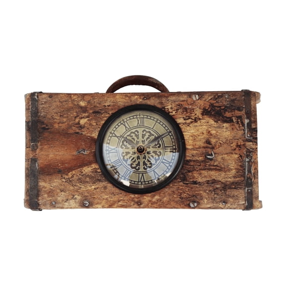 De Kulture Works Recycled Iron Vintage Table Clock Timepieces, 30.5 CMS Length