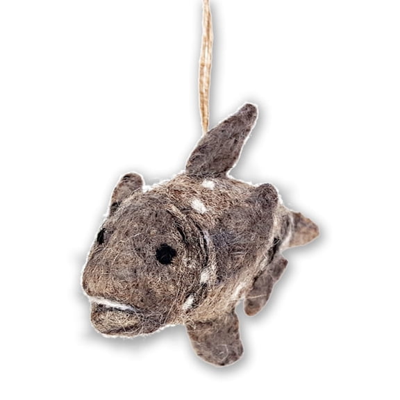 De Kulture Works Wool Felt Hanging Fish Eco Friendly Needle Felted Ornament Stuffed Decorative Showpiece 2x4x2.5 LWH inches