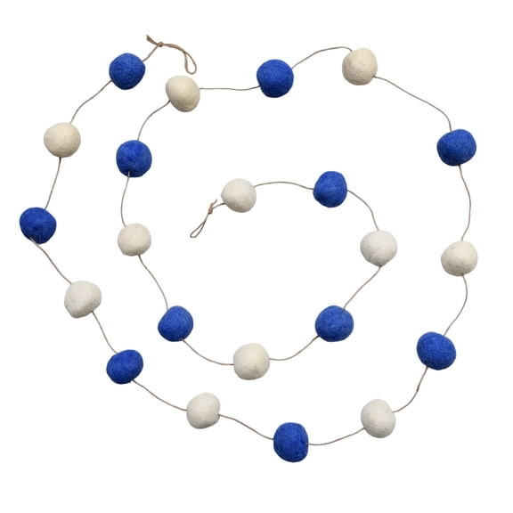 De Kulture Works Wool Felt Large Pom Pom Garland Eco Friendly Single Piece 96 Inches