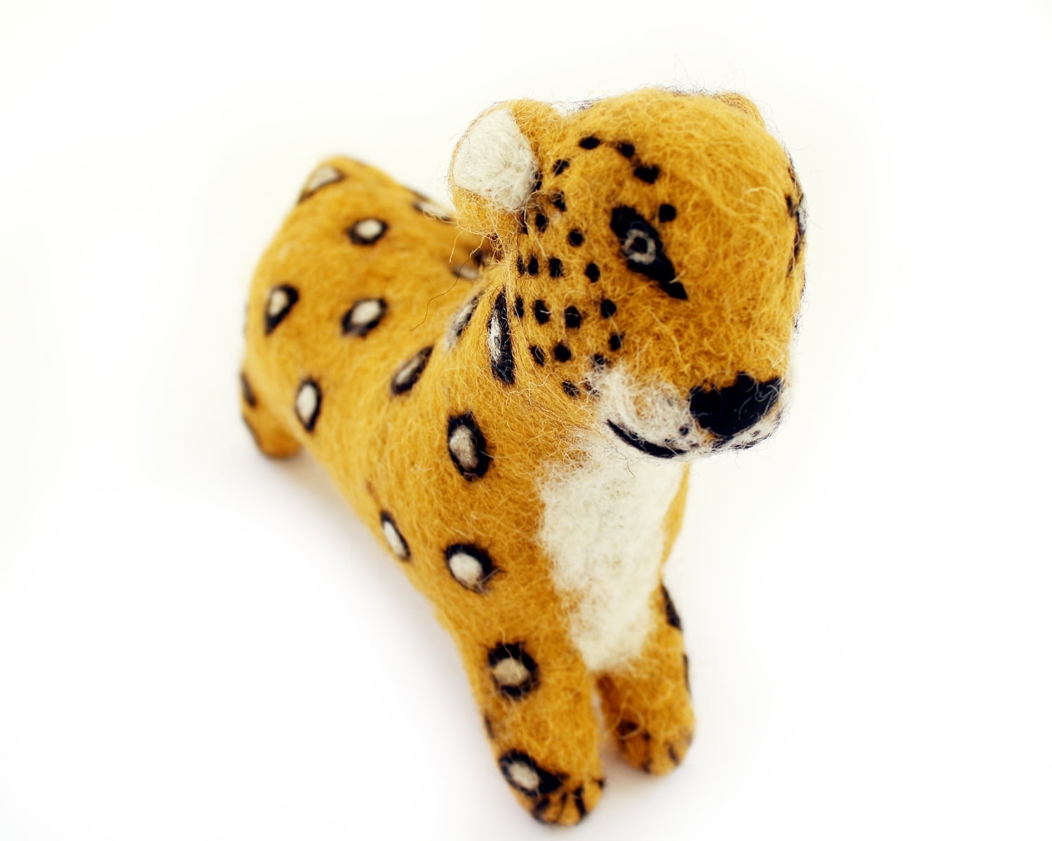 De Kulture Works Wool Felt Leopard Eco Friendly Needle Felted Ornament ...