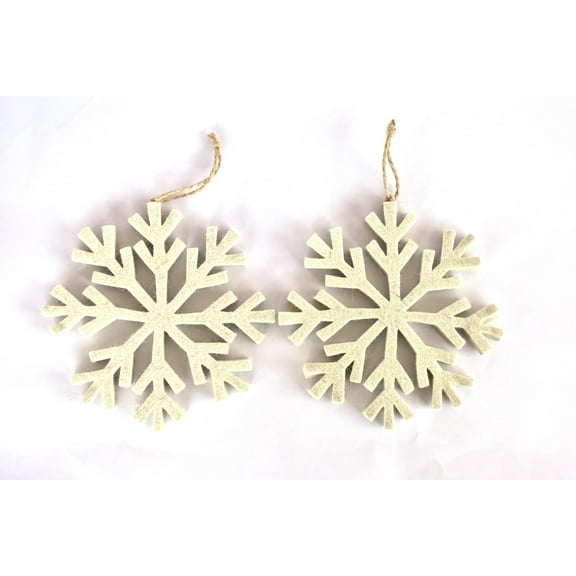 De Kulture Works Wool Felt Snowflake, Set of 2 Eco Friendly Needle Felted Christmas Xmas Tree Decoration Stuffed Ornament