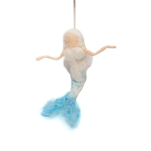 De Kulture Works Wool Mermaid Eco Friendly Needle Felted Christmas Xmas Tree Decoration Ornament