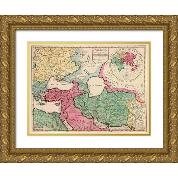 De L''isle 14x12 Gold Ornate Wood Framed with Double Matting Museum Art Print Titled - Middle East Europe - De Lisle 1712