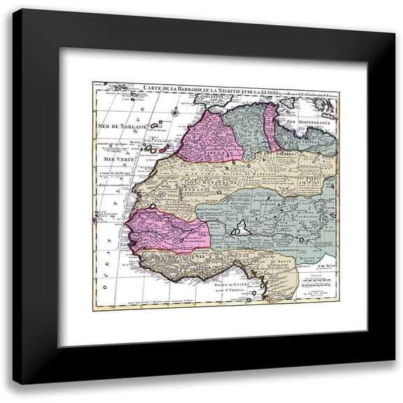 De L''isle 22x20 Black Modern Framed Museum Art Print Titled - Nigeria Guinea Africa - De Lisle