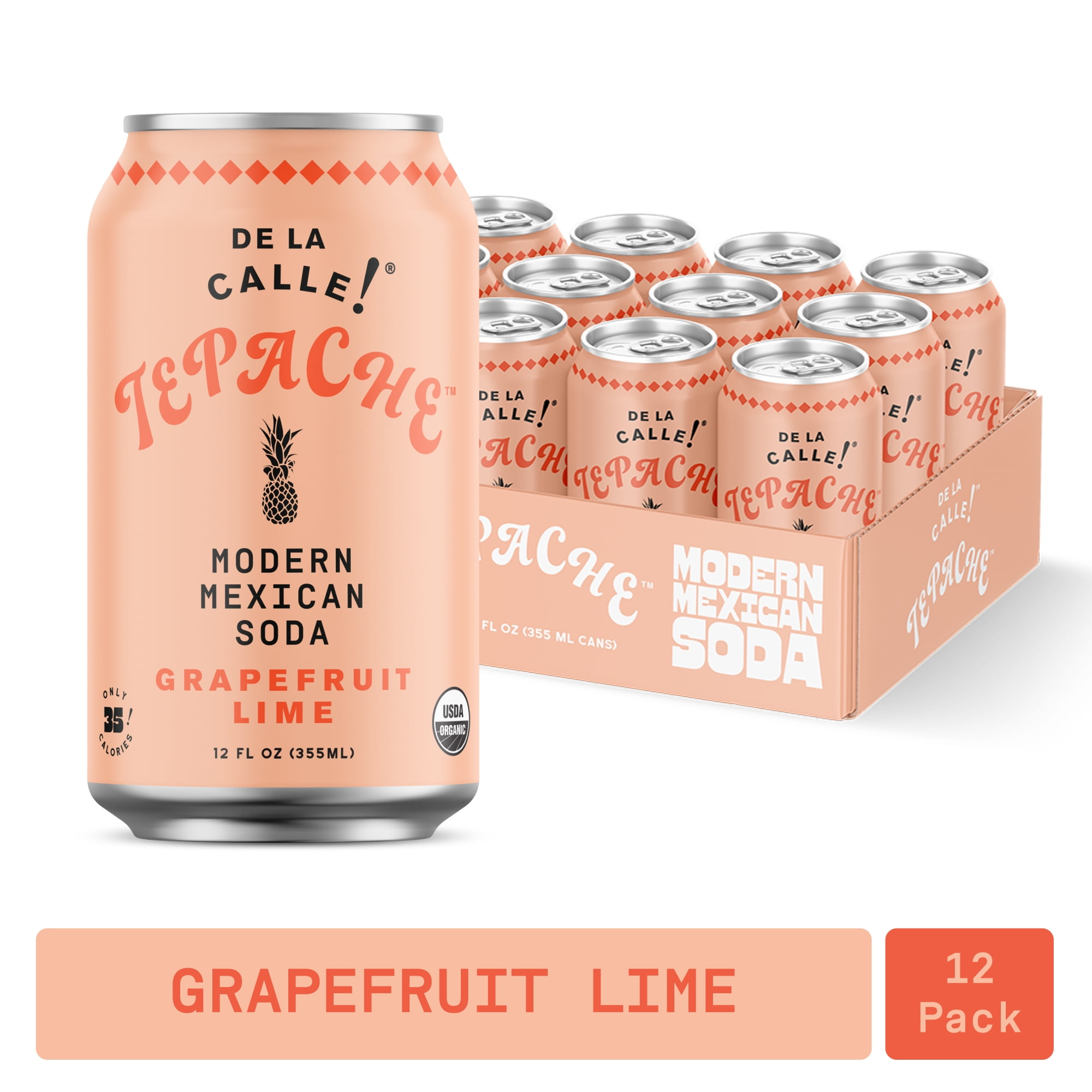 De La Calle Tepache, Grapefruit Lime, Modern Mexican Soda, 12oz