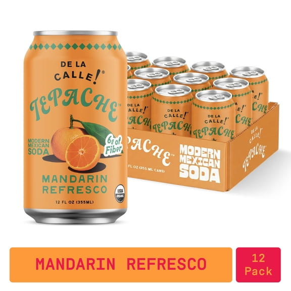 De La Calle Tepache - Mandarin Refresco - Modern Mexican Soda - Craft Fermented Pineapple Beverage