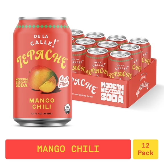 De La Calle Tepache, Mango Chili, Modern Mexican Soda, 12-Pack