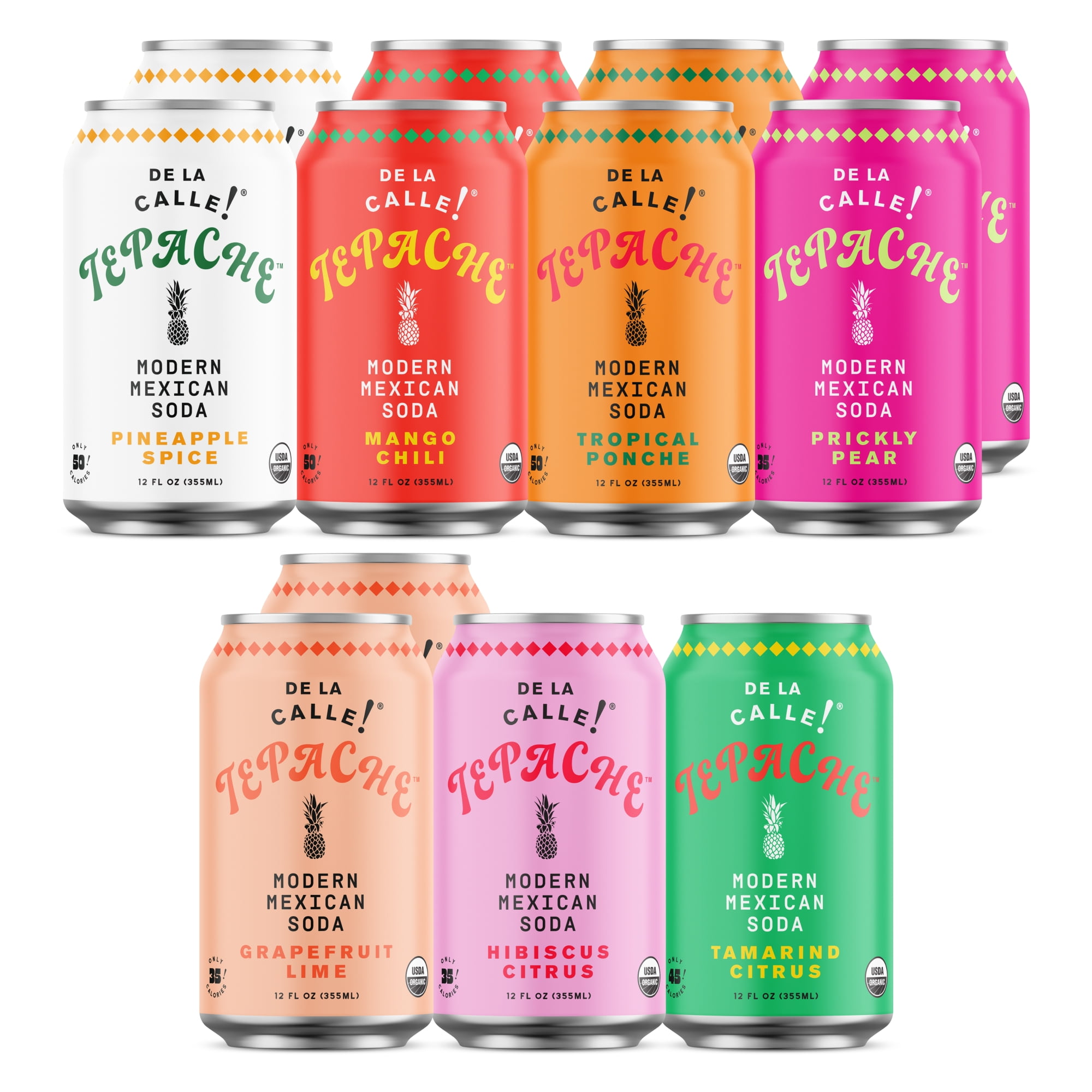 De La Calle Tepache, Mixta Variety Pack, Modern Mexican Soda, 12oz, 12 Pack