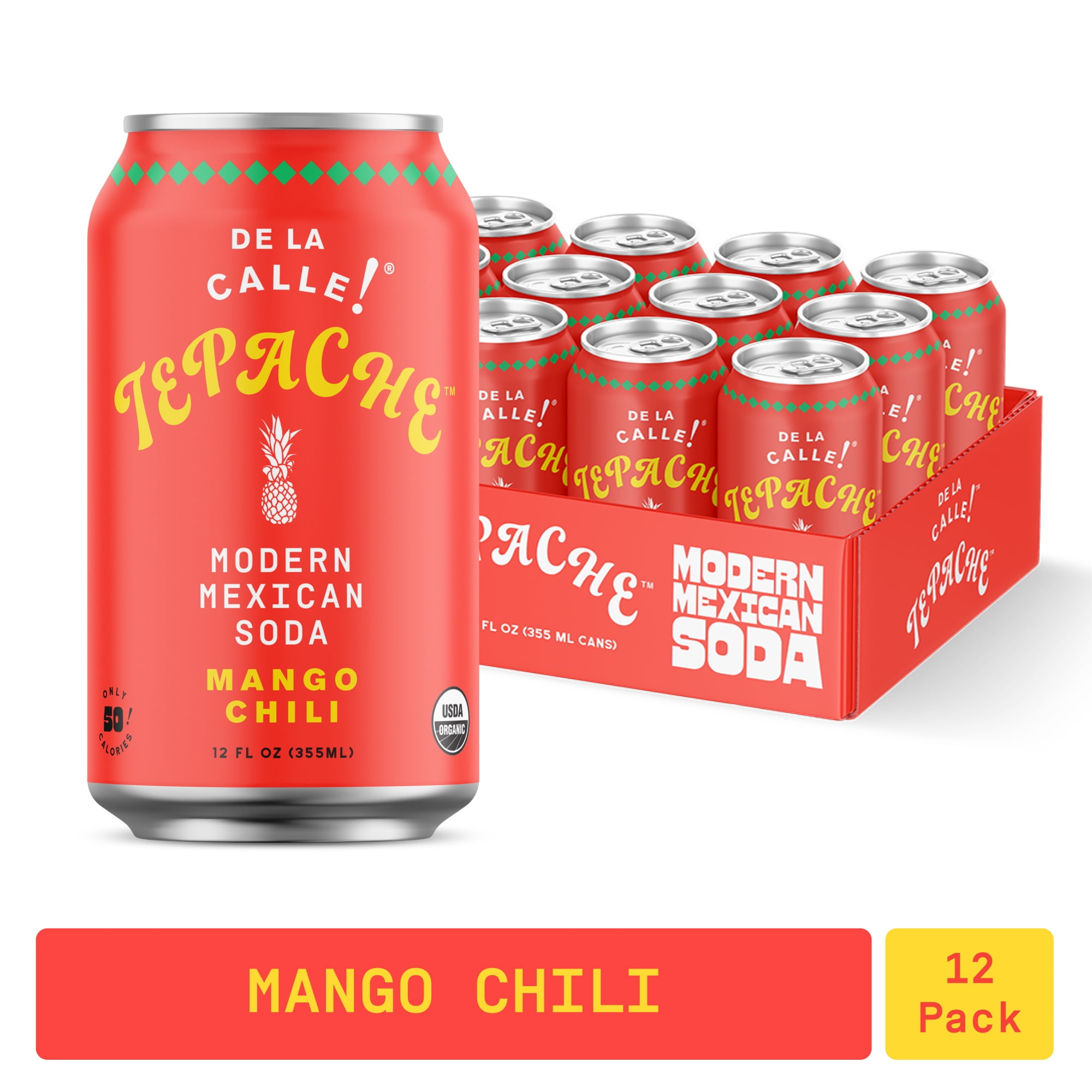 De La Calle Tepache Picante Mango Chili, Modern Mexican Soda, 12oz, 12 Pack
